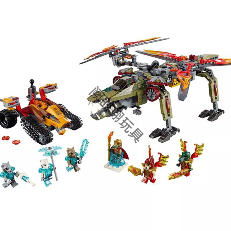 儿童节礼物儿童兼容兼容儿童气功传奇积木神虎部落的战车基地兼容