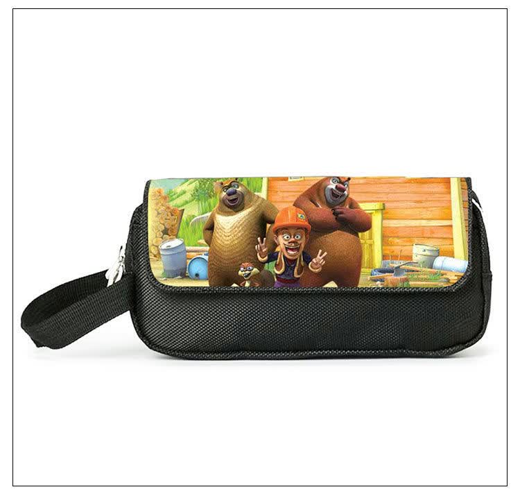 译古 熊出没动画同款笔袋 学生卡通创意文具盒 熊大熊二光头强翻盖