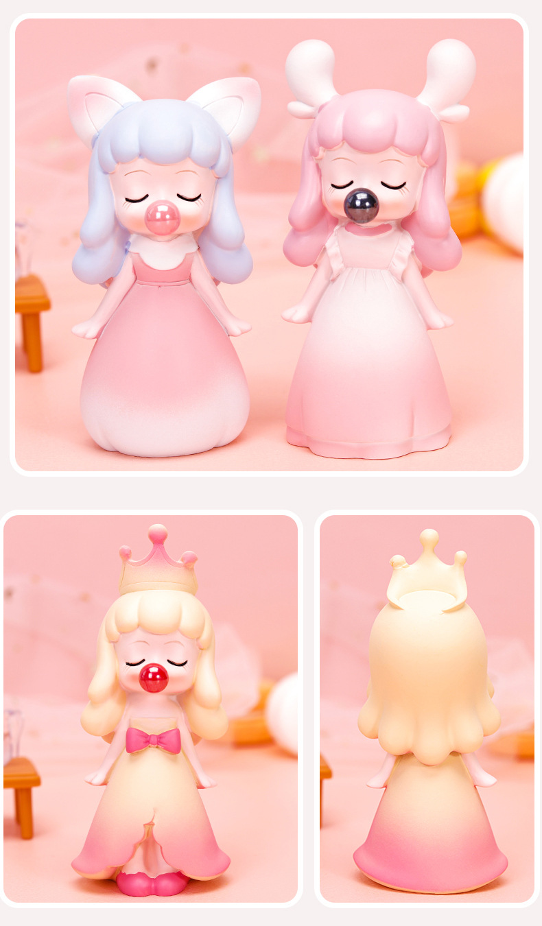 吹泡泡女孩盲盒摆件公仔创意潮玩拆盒有装饰品 陌上花开单个 整套请拍