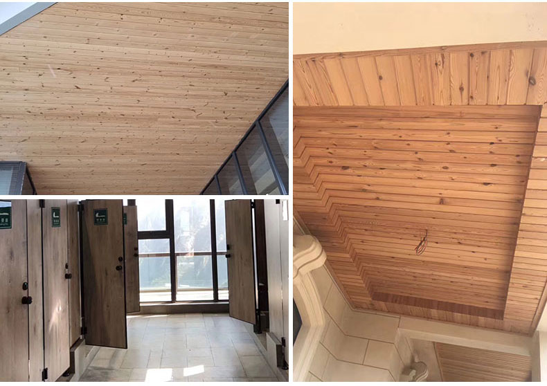 深度碳化木吊顶墙板实木樟子松阳台木方庭院户外腐木地板无醛深度碳化