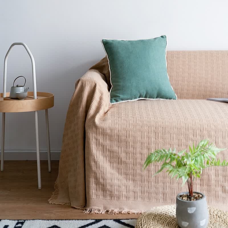 沙发巾全盖 沙发布遮盖简约沙发套沙发巾纯色全盖沙发毯网红ins防尘罩