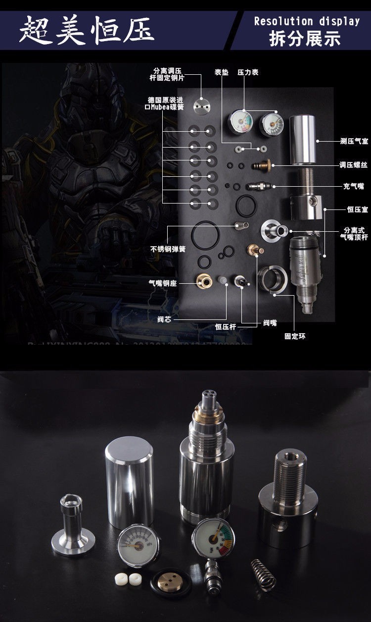 加大气室恒压阀一体双表恒压阀30mpa超美恒压阀高压气阀板球35单孔外8