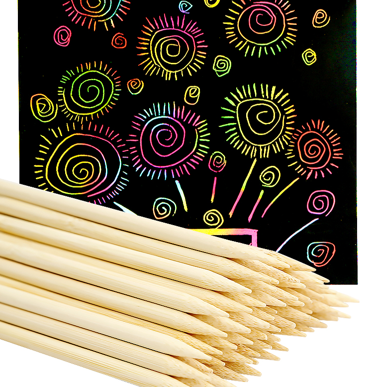 儿童刮画笔刮画纸工具diy竹笔竹签刮蜡笔手工制作美术材料刮刮笔刮