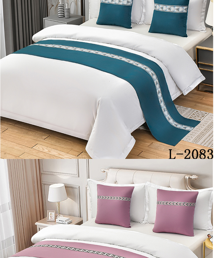 床旗床尾巾现代简约印象派床旗床尾巾宾馆酒店民宿床上用品简约现代床