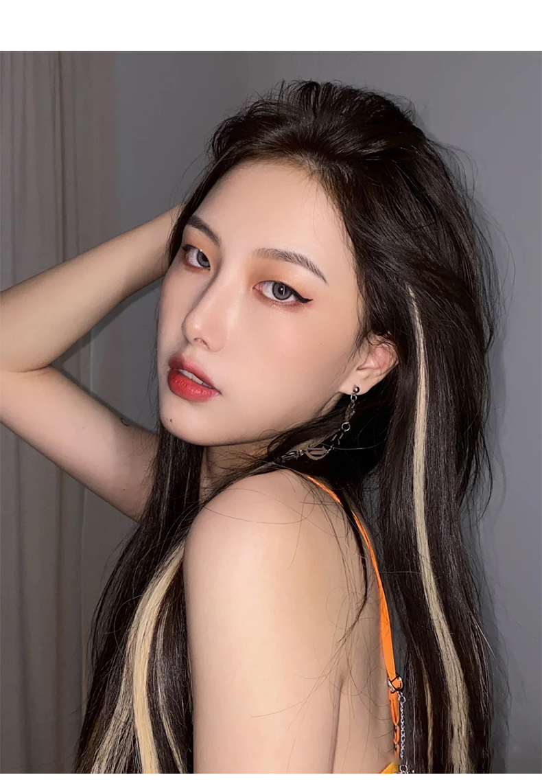 【精选优品】挂耳染假发片 彩色发片渐变挑染假发条一片式 隐形无痕