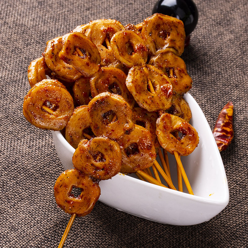 小龙爆辣素肠素羊肉串面筋比龙祥素肠好吃香咸辣味素肉麻辣串辣条 10