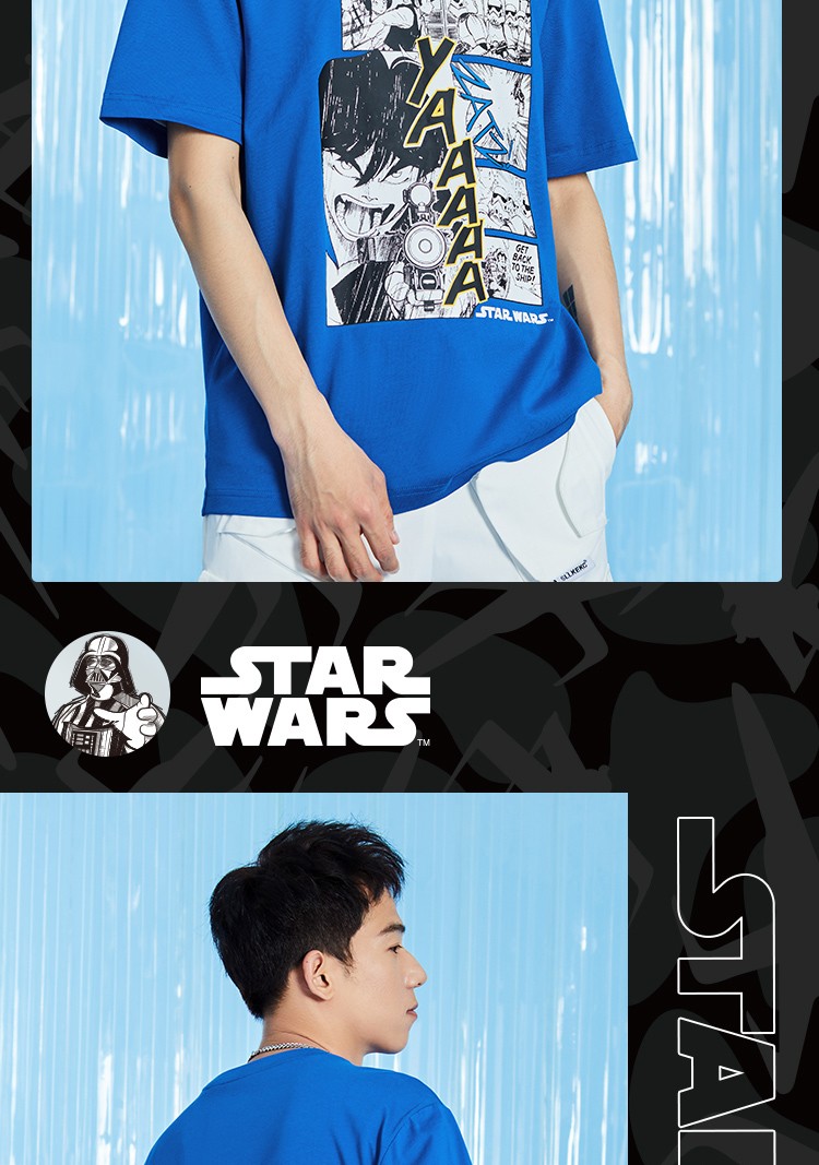 李宁x星战联名系列短袖男子2022新品t恤文化衫ahss573正蓝色6m