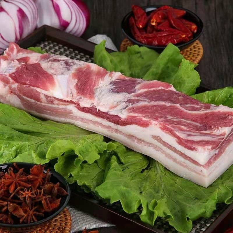 散养土猪肉新鲜五花肉生猪肉前腿肉后腿肉带皮整块五花肉四斤猪板油