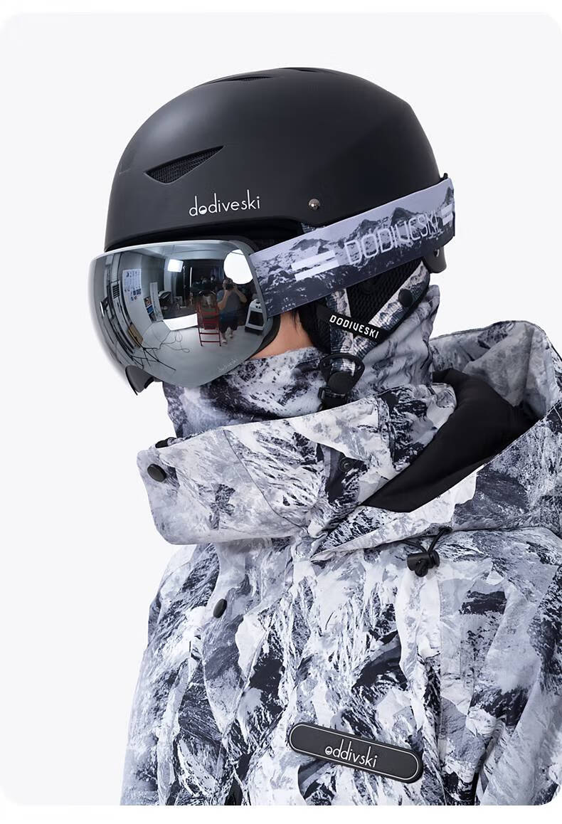 滑雪头盔雪镜 专业滑雪头盔男女成人单双板雪镜套装一体防撞雪盔滑雪