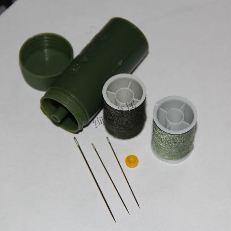 配发军绿色针线盒单兵针线筒老式针线包三针两线旅行用品 2只/【图片