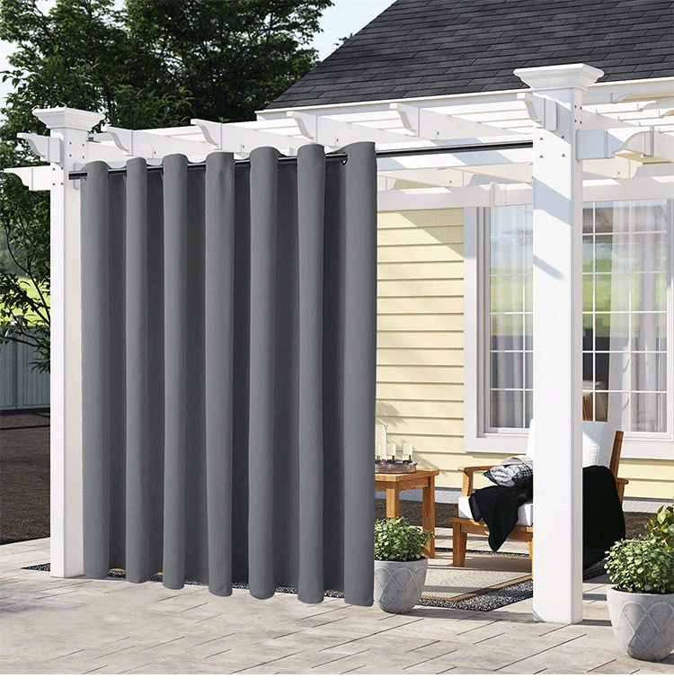 户外凉亭窗帘户外凉亭防水窗帘遮阳防晒室外露台庭院遮光隔热防雨窗帘