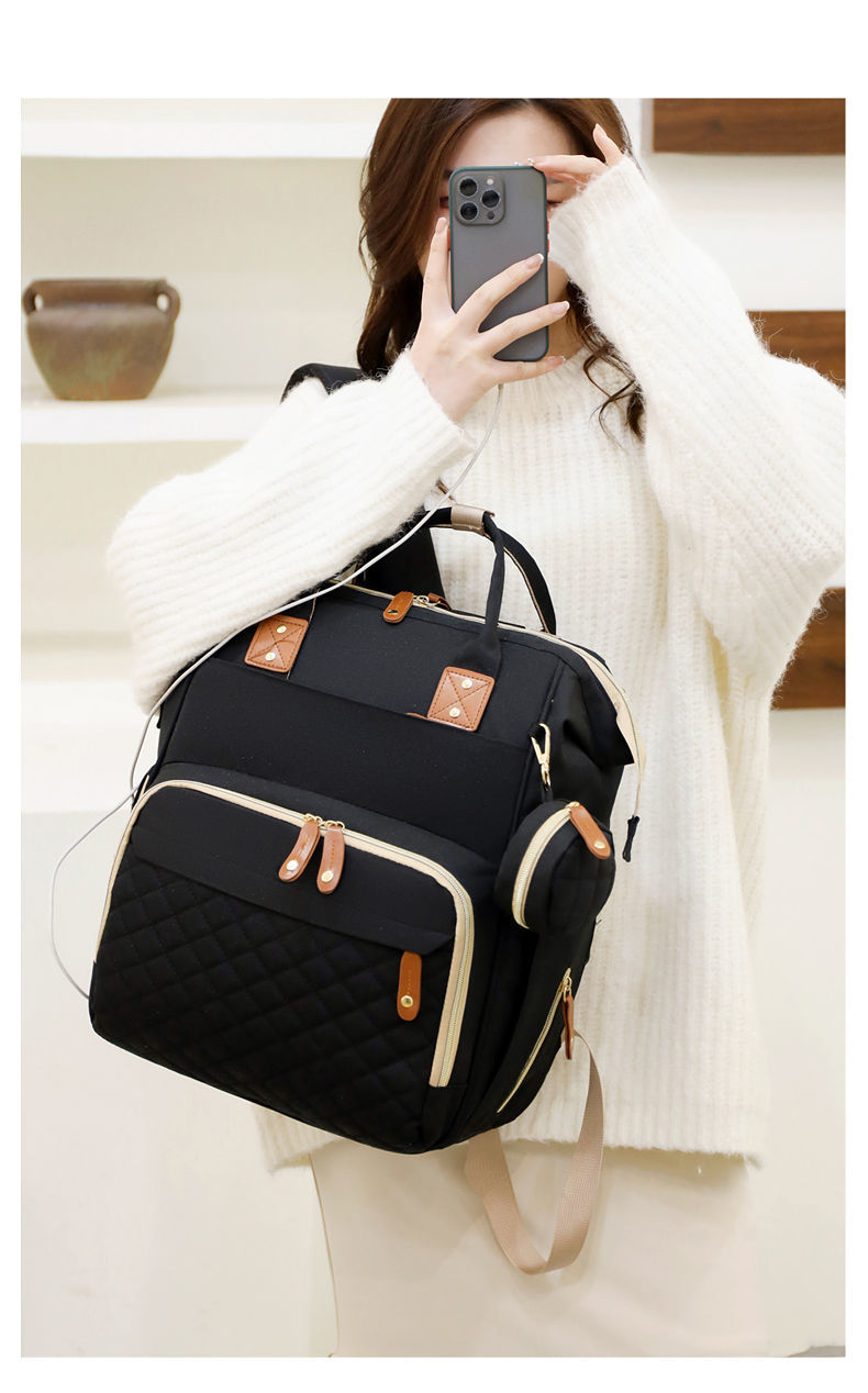 妈咪包年轻妈妈2022新款母婴包妈妈包双肩包大容量妈咪外出包背包饰雯