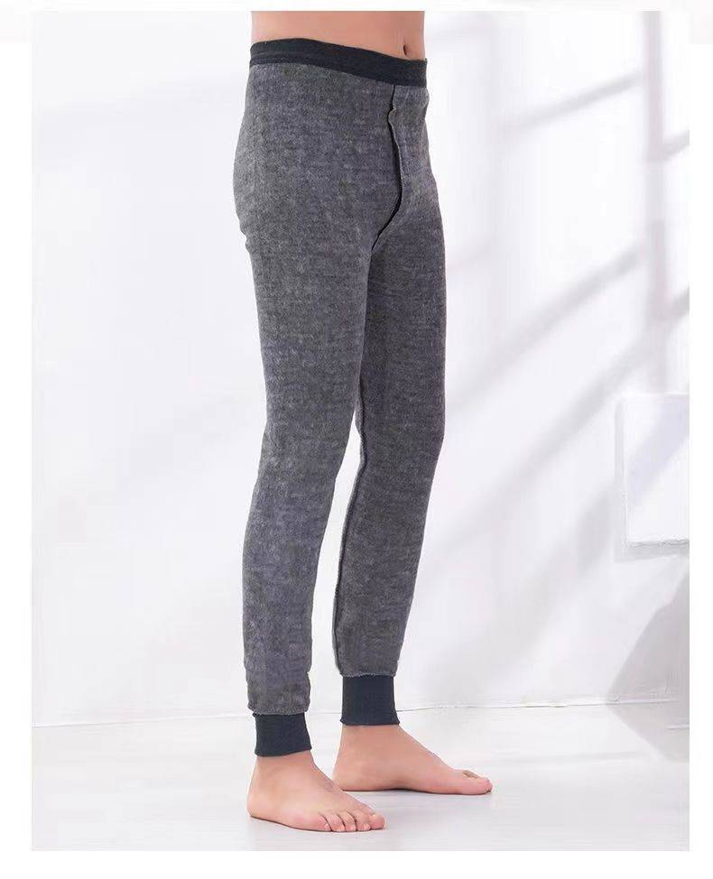 浪莎保暖裤秋裤高腰男加绒加厚绒毛加大加肥码棉裤冬季防寒绒裤男式