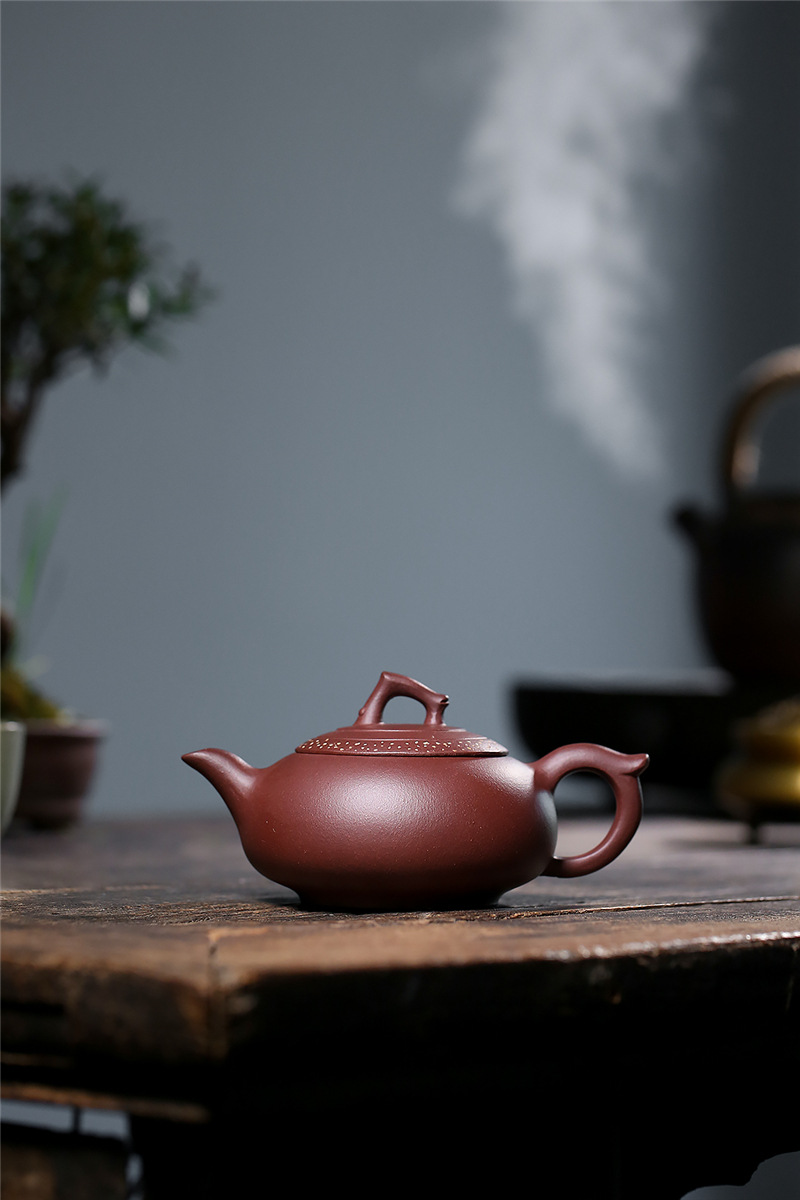 精品家藏紫泥茶壶宜兴名家全手工紫砂壶定制款飞鸿泡茶壶紫泥