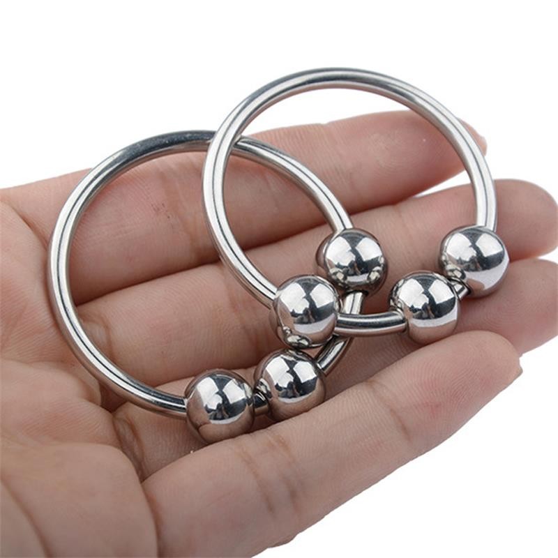 金属羊眼圈锁精环男用龟头双珠开口情趣套环不锈钢阴茎环男性阳具环隂