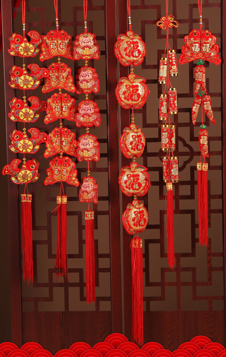 60尊泉新年装饰品灯笼串挂饰户外家里室内阳台布置春节年货过年必备