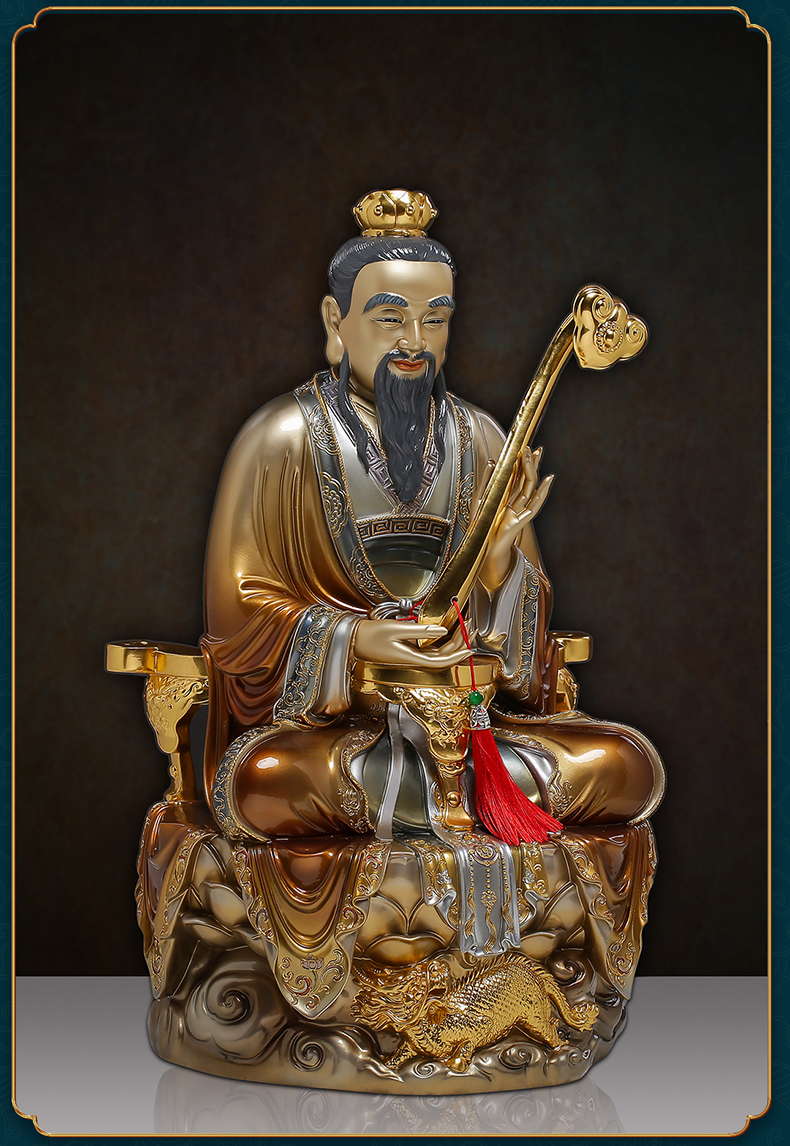 京铜纯铜锦雕道家三清道祖祖师神像太上老君画像原始道德灵宝天尊