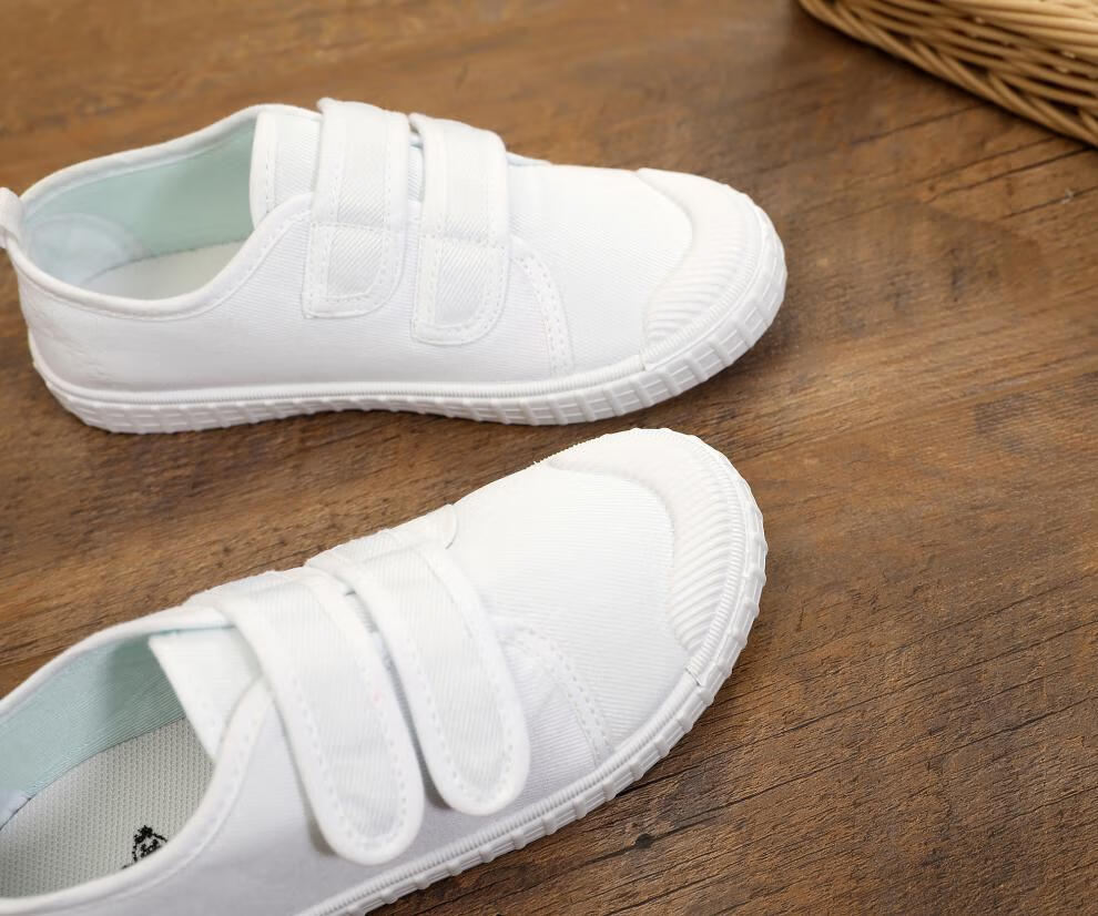 体操鞋 小白鞋男女鞋室内儿童鞋帆布鞋白球鞋体操鞋白网鞋武术鞋白