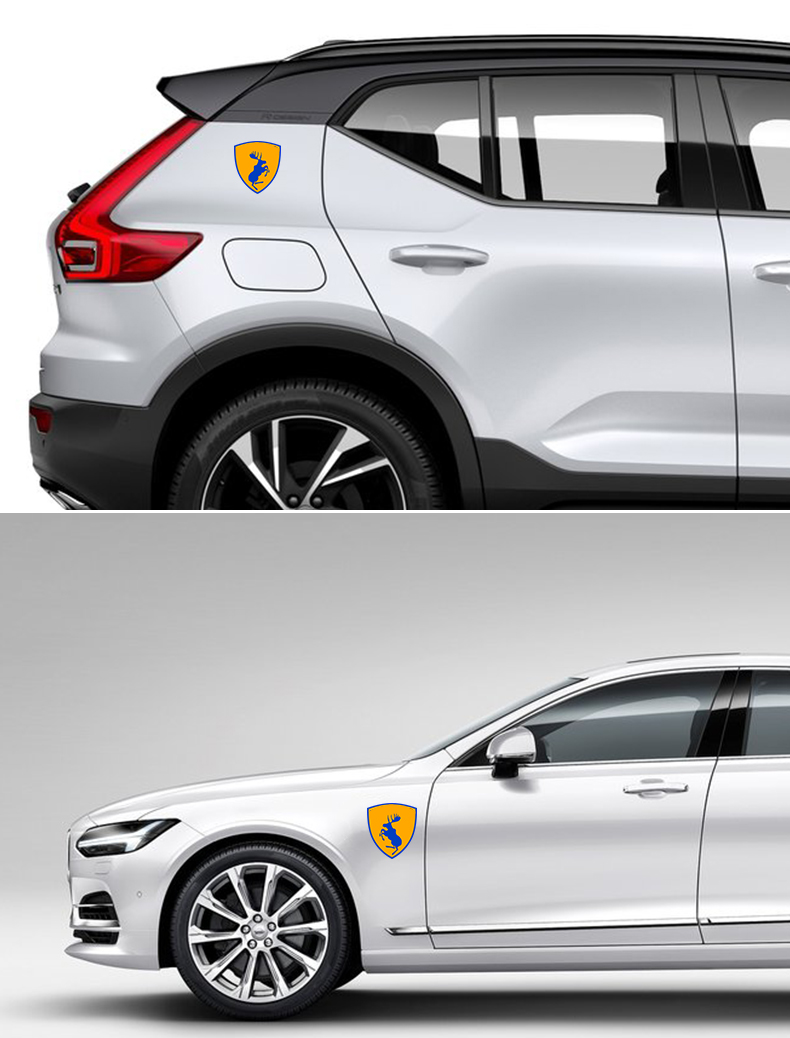 适用于适用于沃尔沃车身贴纸麋鹿盾牌标xc60s90xc90s60xc40瑞典风格
