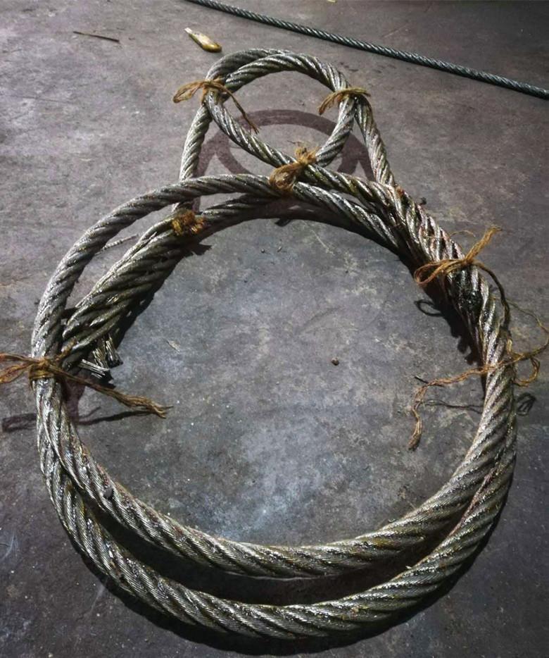 插编钢丝绳套钢丝绳吊具吊索具起重工具镀锌不锈钢丝绳套拖车插编涂油