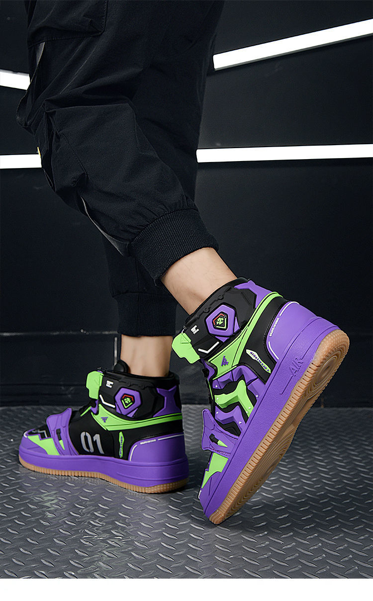 eva初号机联名男鞋板鞋福音战士动漫鞋子高帮鞋男士限量款鸳鸯情侣鞋