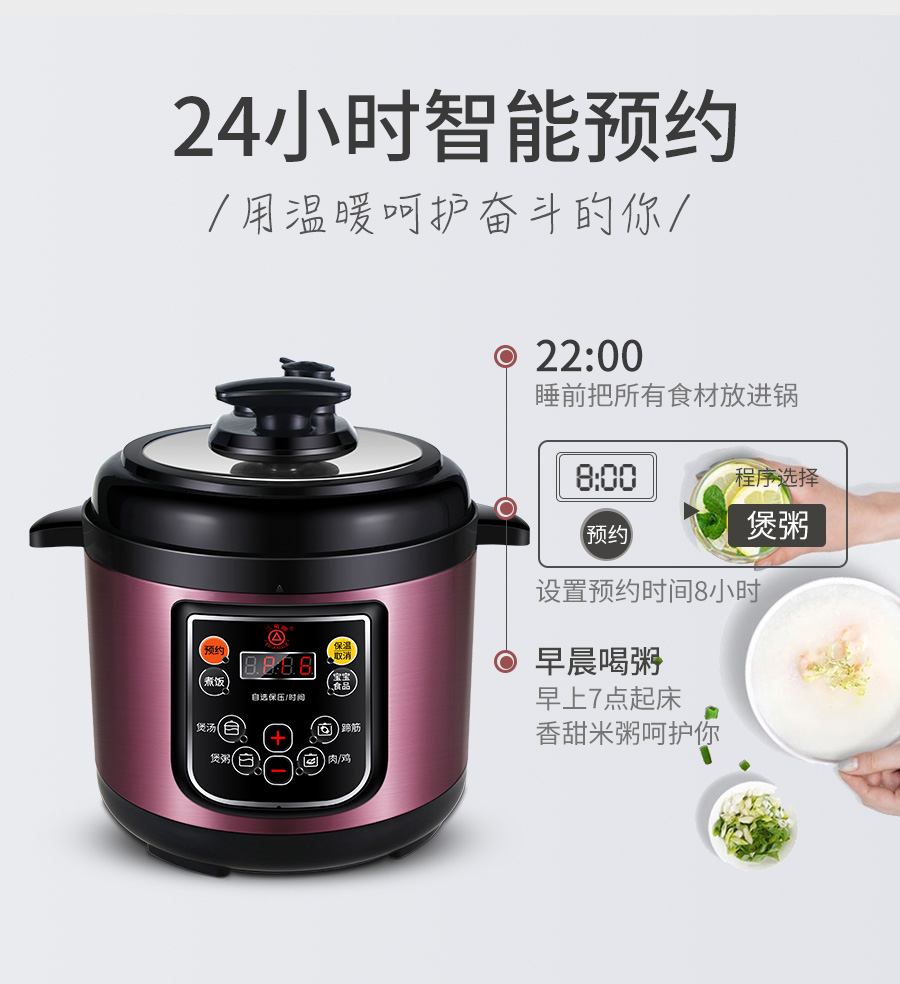 三角牌高压锅迷你小25升迷你家用小型123人电压锅小饭煲不锈钢色