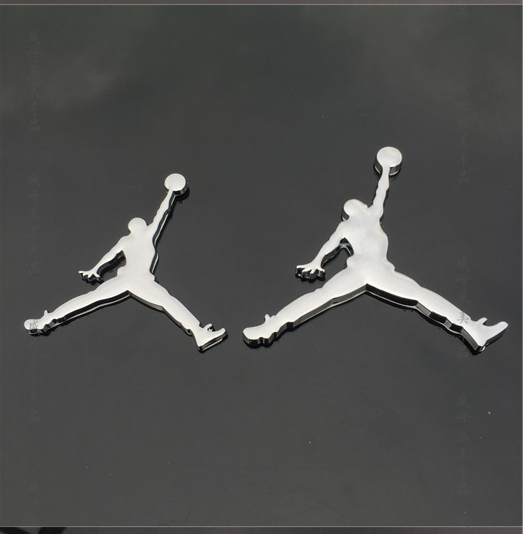 汽车个性装饰贴标nba jordan飞人乔丹金属车标贴 aj车身标 车尾标