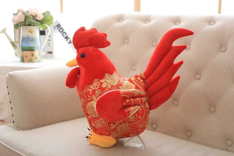 商城同款红色大公鸡公仔鸡年吉祥物毛绒玩具生肖玩偶小鸡布娃娃活动