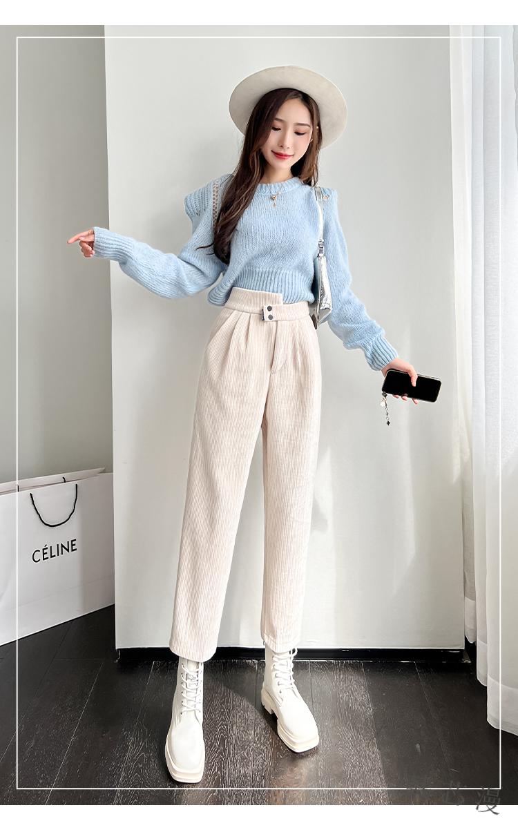 休闲裤宽松显瘦秋冬新款韩版外穿少女初中生冬季不规则哈伦裤黑色s