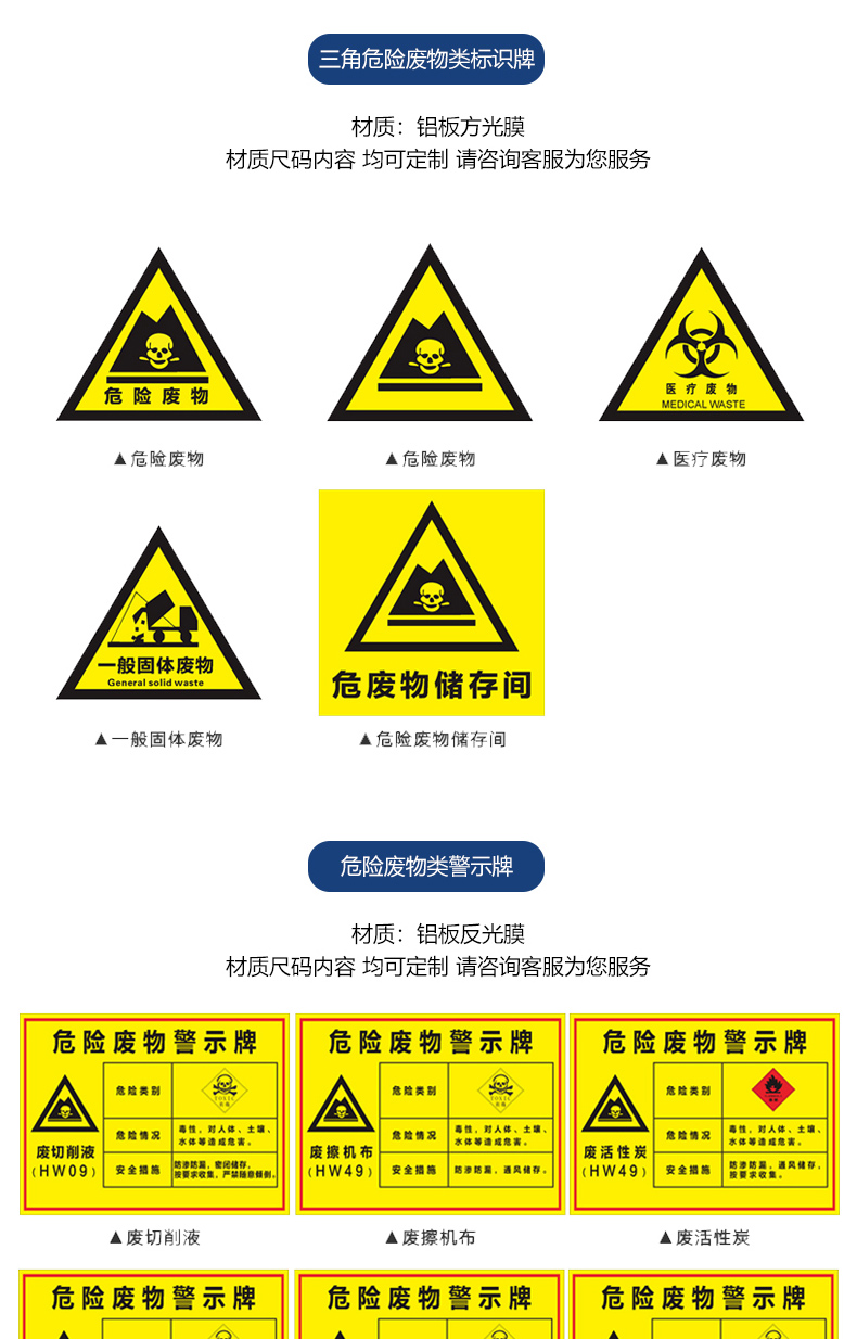 危險廢物危廢間標識牌全套標籤貼紙危廢標誌警示固廢警示環保暫存庫