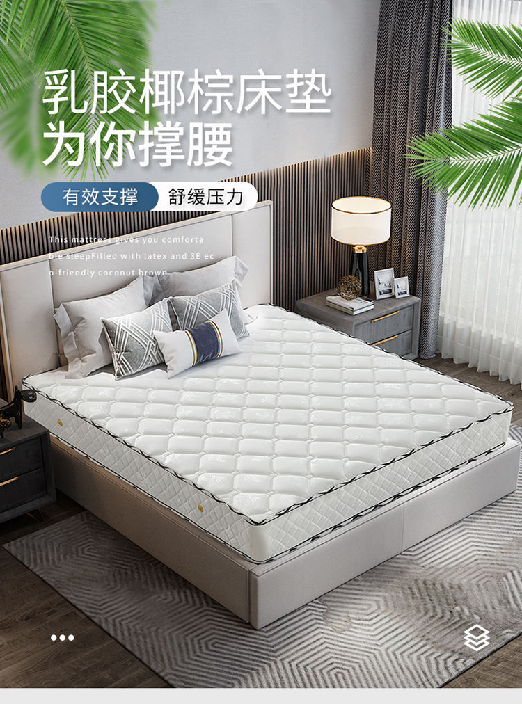 弹簧床垫20cm厚1.8米经济型双人偏硬1.5m软硬两用3E椰棕垫席梦思 独立整体弹簧+3E椰梦维20CM 1.2*1.9