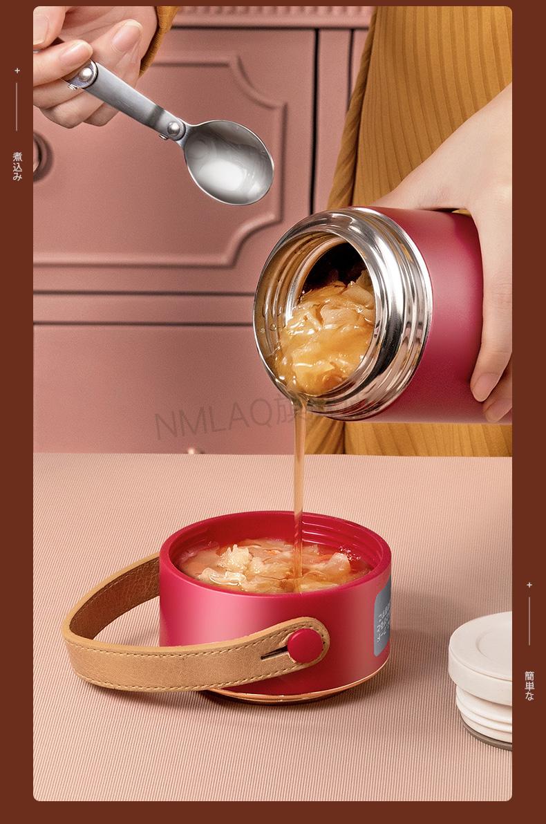 日式焖烧杯日本akaw焖烧杯闷粥汤神器不锈钢长保温饭盒饭桶女便携