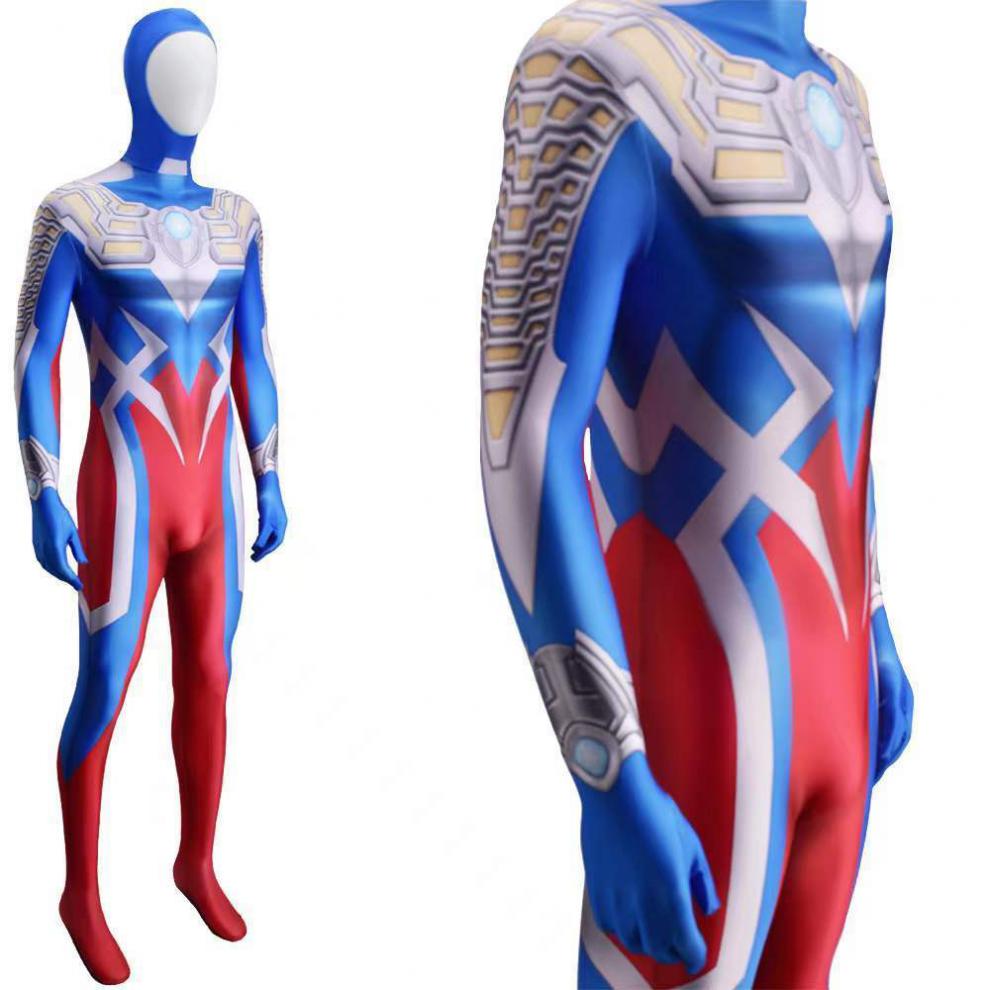 奥特曼真人皮套演出服 赛罗奥特曼连体衣服发光面具变身套装男童成人