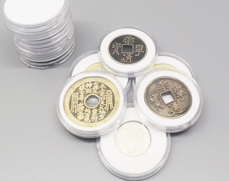 存放银元盒子钱币收藏盒袁大头银元收纳圆盒古币铜钱硬币保护盒装古