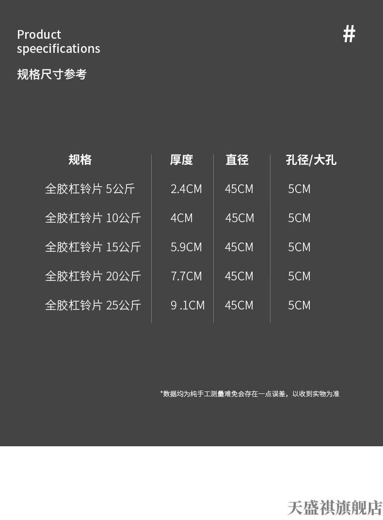 2022新品森克斯sunks杠铃片三孔手抓包铁大孔片橡胶奥杆举重片家用