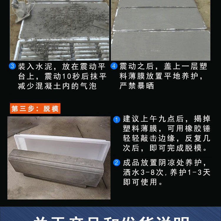 仿古花池圍磚混泥土模型庭院花園圍欄磨具花壇側石水泥磚模具自制圓角