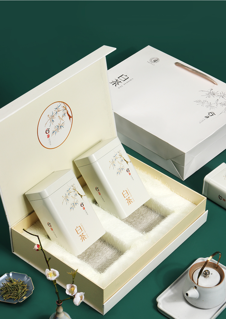 高档茶叶盒礼盒安吉白茶包装礼盒二合一白茶礼品盒空盒子一斤装可丝印