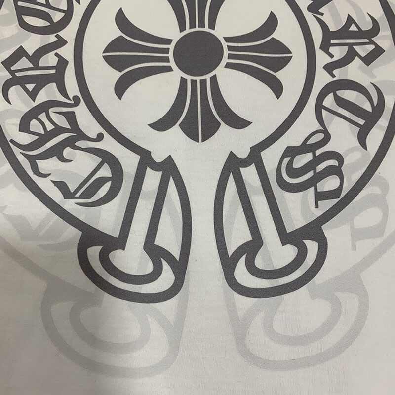 联名克罗·心潮牌梵文印花十字架短袖宽松大码情侣男女同款潮流t恤的