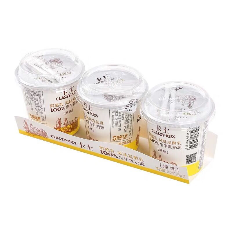 卡士鲜酪乳卡士鲜酪乳酸奶120g原味风味发酵乳12杯 4条12杯装【图片