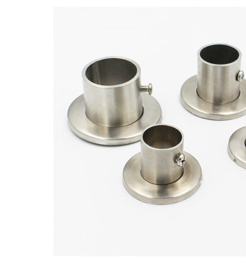 可狄304不锈钢高脚法兰座明装衣柜挂衣杆托座圆管罗马杆底座毛巾杆座