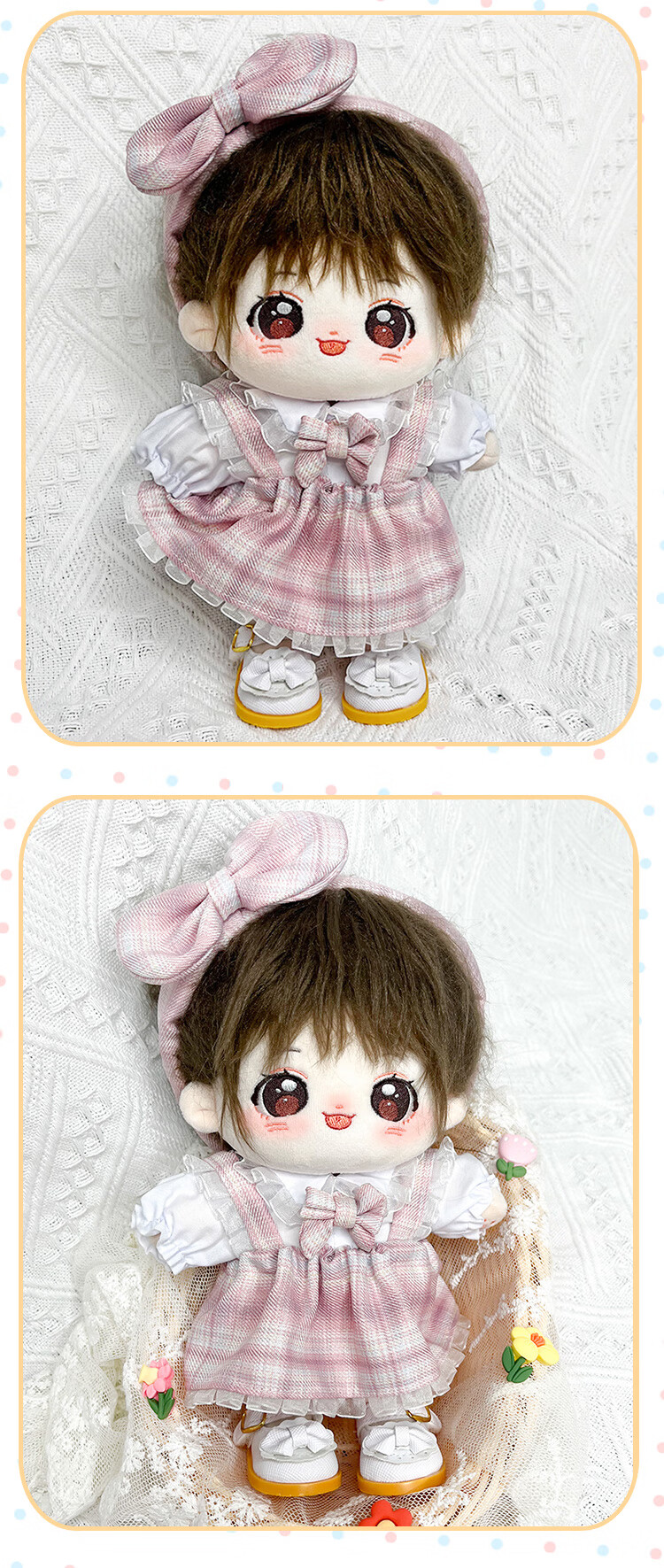 棉花娃娃娃衣jk现货20cm娃衣20cm棉花娃娃衣服jk裙子套装校服棉花娃娃