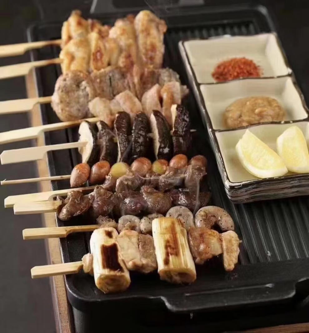日式烧鸟串 鲁丰烧鸟串组合 炭烤盐味鸡肉拼盘8串2f360克微波加热熟制
