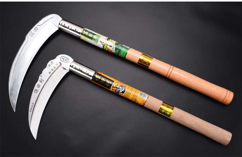 定制柴刀日本短柄镰刀日本sk钢大头短镰割草割玉米高粱