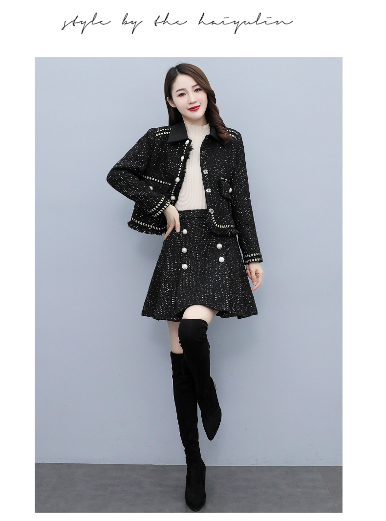 佰蓝娇两件套套装裙21年冬装新款冬季女装时尚气质套装韩版显瘦小个子