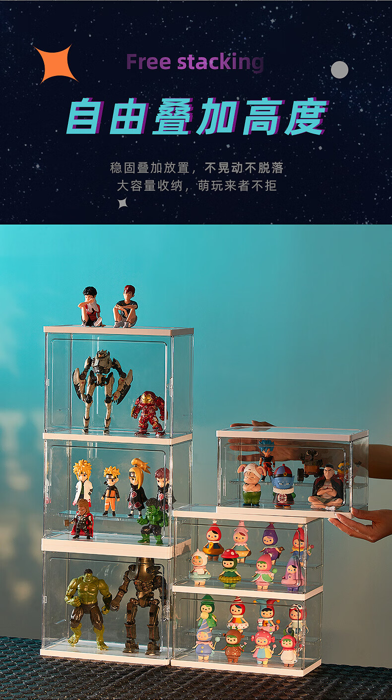 aseblarm盲盒收纳展示架 乐高架子透明摆柜亚克力 泡泡玛特娃娃展示盒