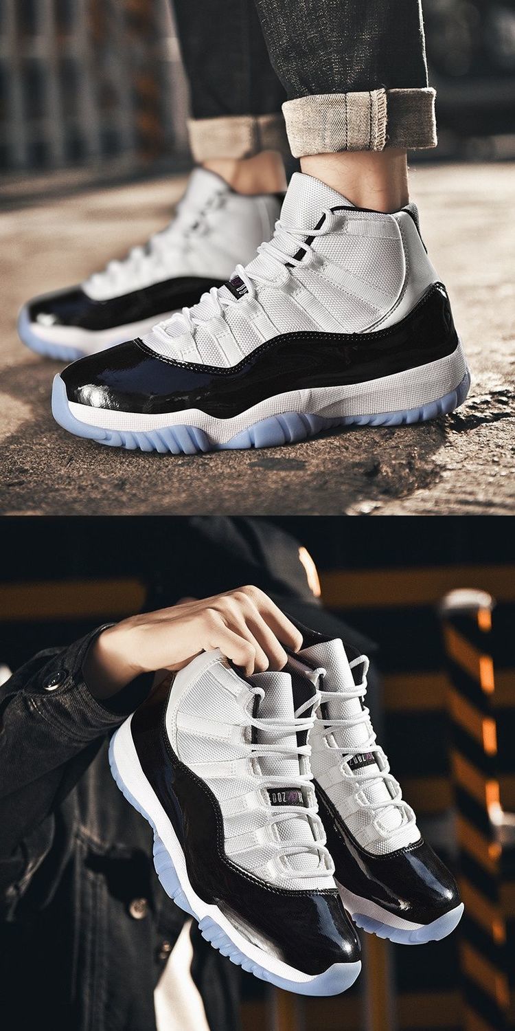 高帮运动鞋潮流休闲鞋6代实战篮球鞋11代耐磨跑步气垫鞋aj11黑武士36