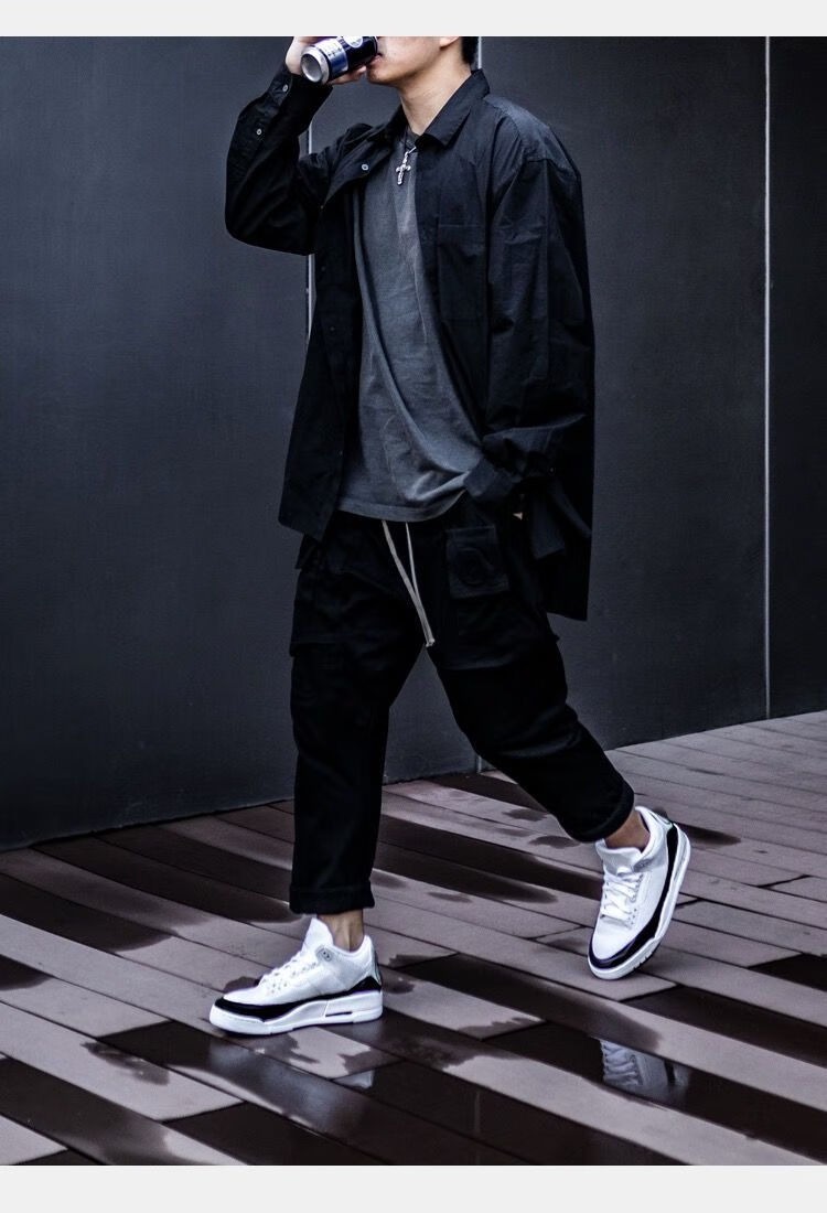 【旗舰店】aj3篮球鞋藤原浩北卡蓝火焰红黑白水泥手稿乔3高帮男女运动