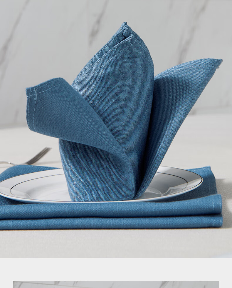 餐巾布饭店餐厅酒店用品棉麻口布专用小方巾宴会折花西餐厅口杯餐布餐