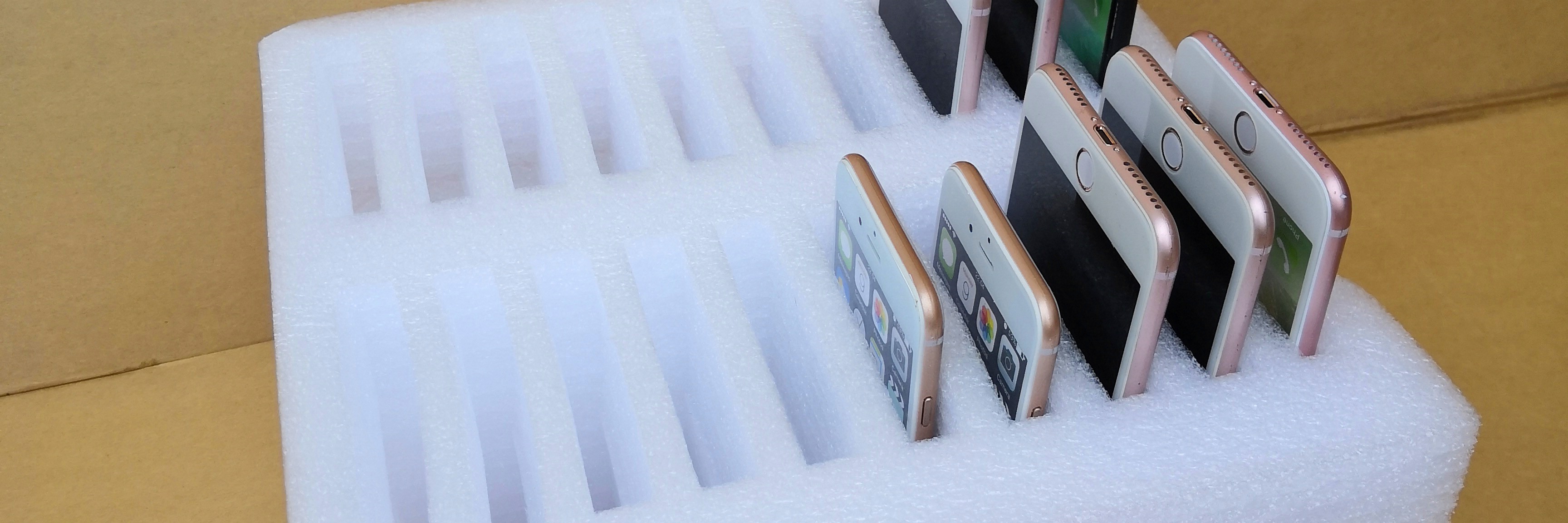 泡沫手机收纳盒分格钢化膜整理盒手机维修多格手机存放盒储物睫毛膏