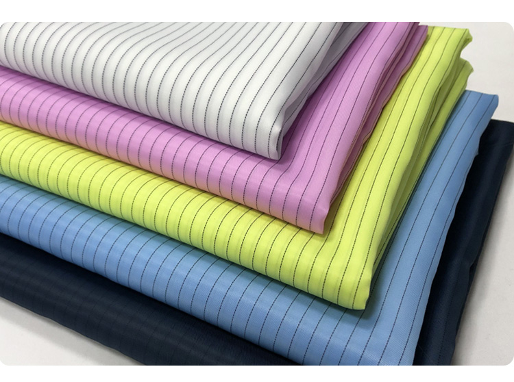 加厚防静电布料esd防尘防护服布料5mm条纹里布无尘衣服面料设备静电布